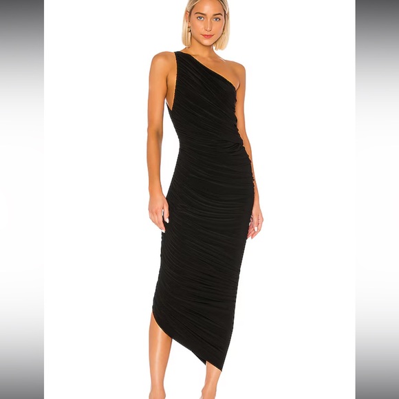 Norma Kamali DIANA DRESS black one shoulder - Picture 1 of 16